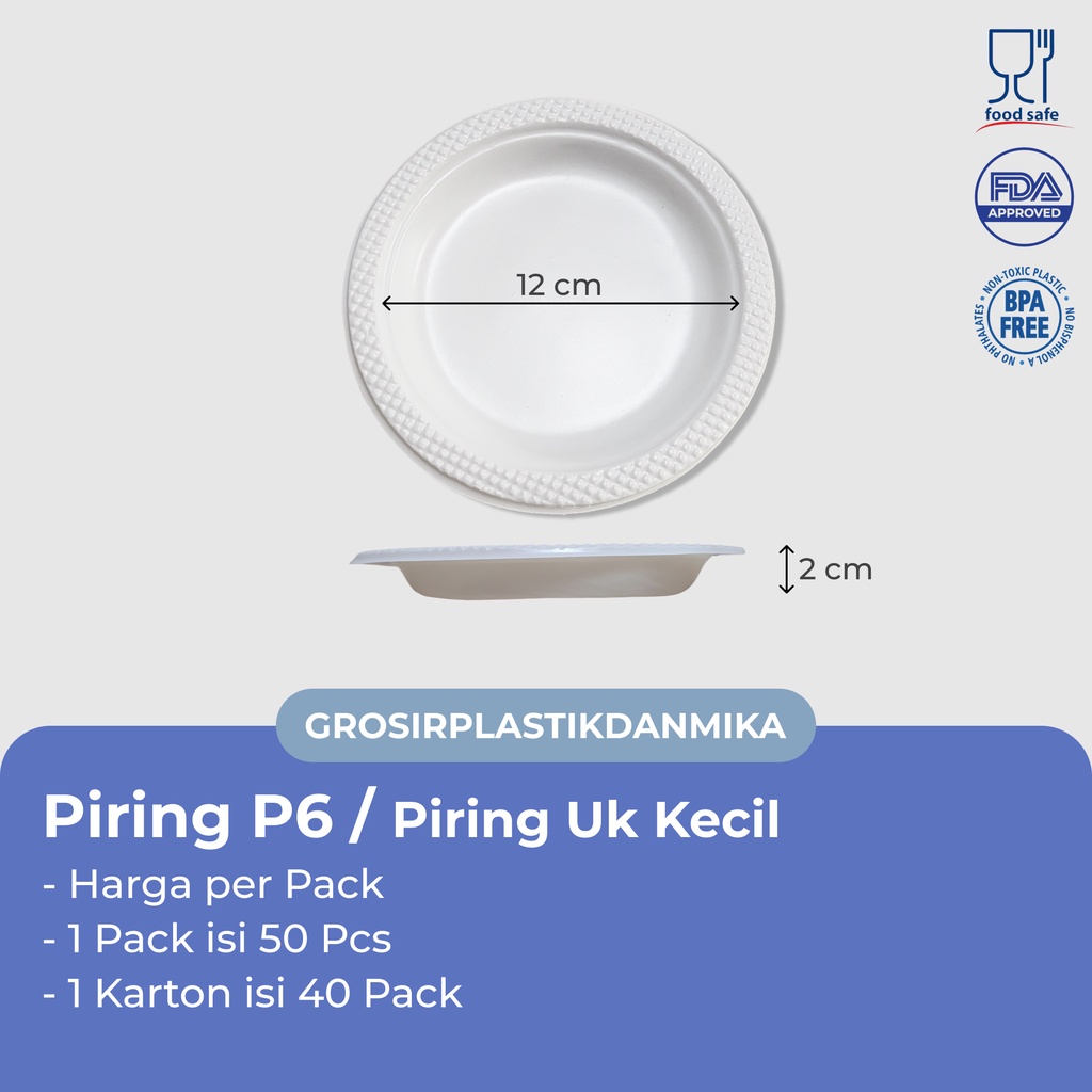 Jual Piring Plastik Kecil P6 Piring Plastik Putih Susu Ukuran Kecil