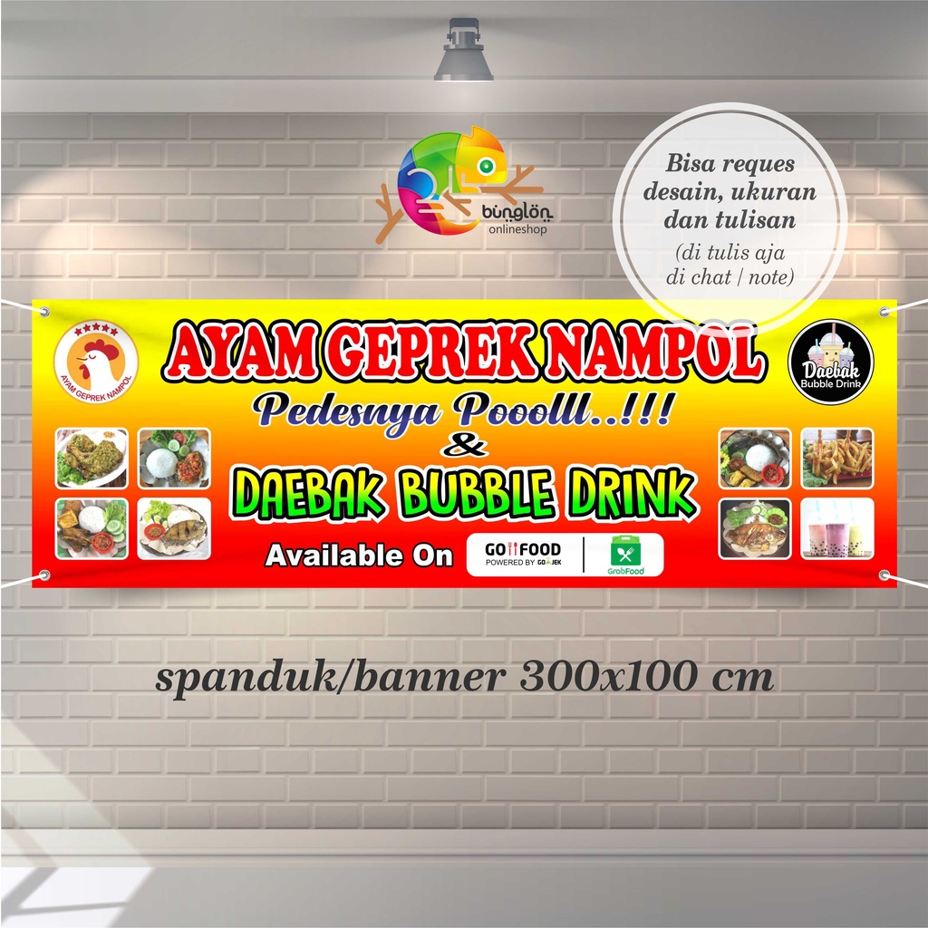 Jual Spanduk Banner Ayam Geprek Custom Shopee Indonesia