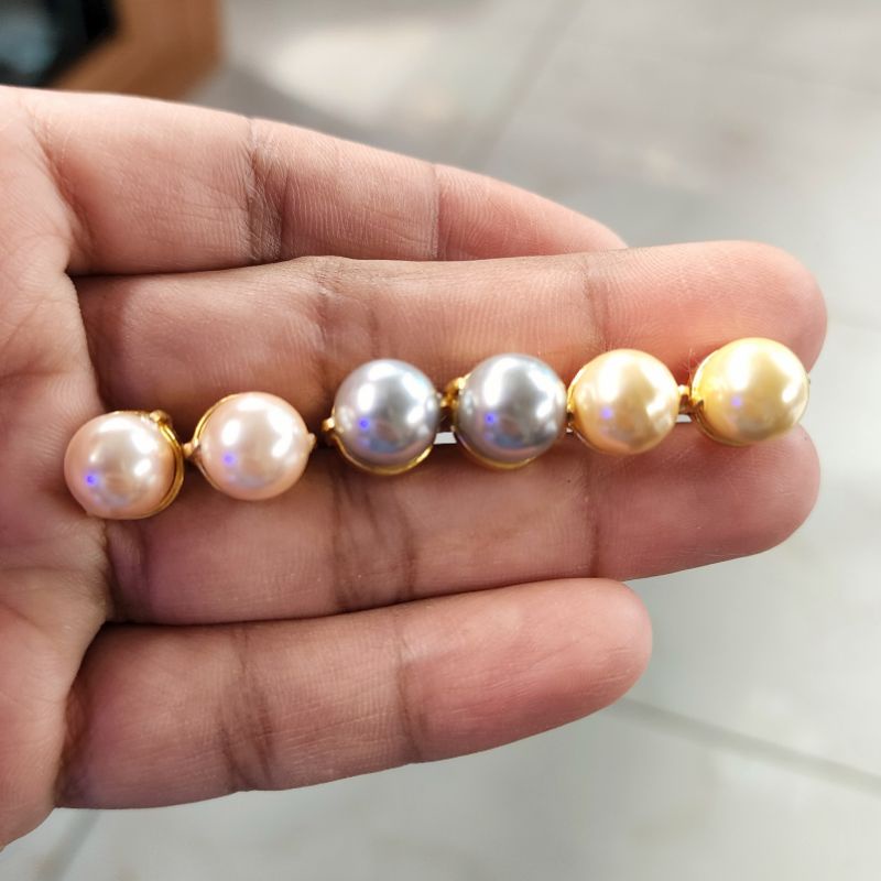 Jual Giwang Tusuk Mutiara Shell Mangkok Lapis Emas Kuning PILIHAN WARNA ...