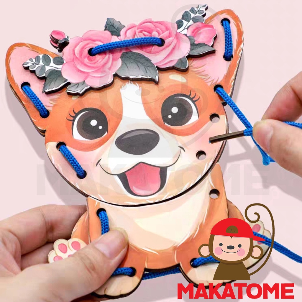 Jual Threading Toys Meronce Mainan Edukasi toy sewing sensory | Shopee ...