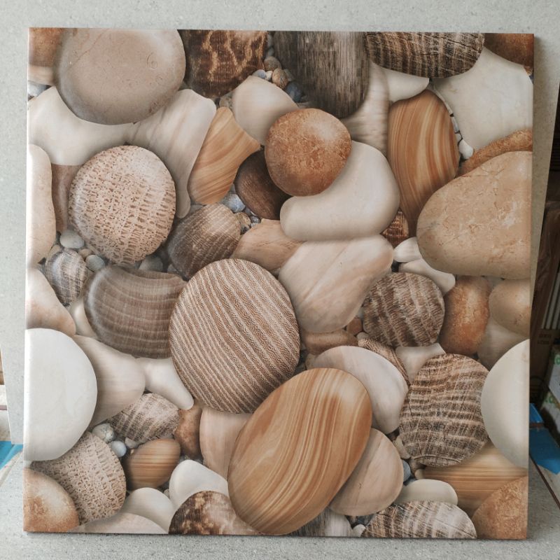 Jual keramik 50x50 MOTIF BATU ALAM CREAM COKLAT MUDA KARANG | Shopee