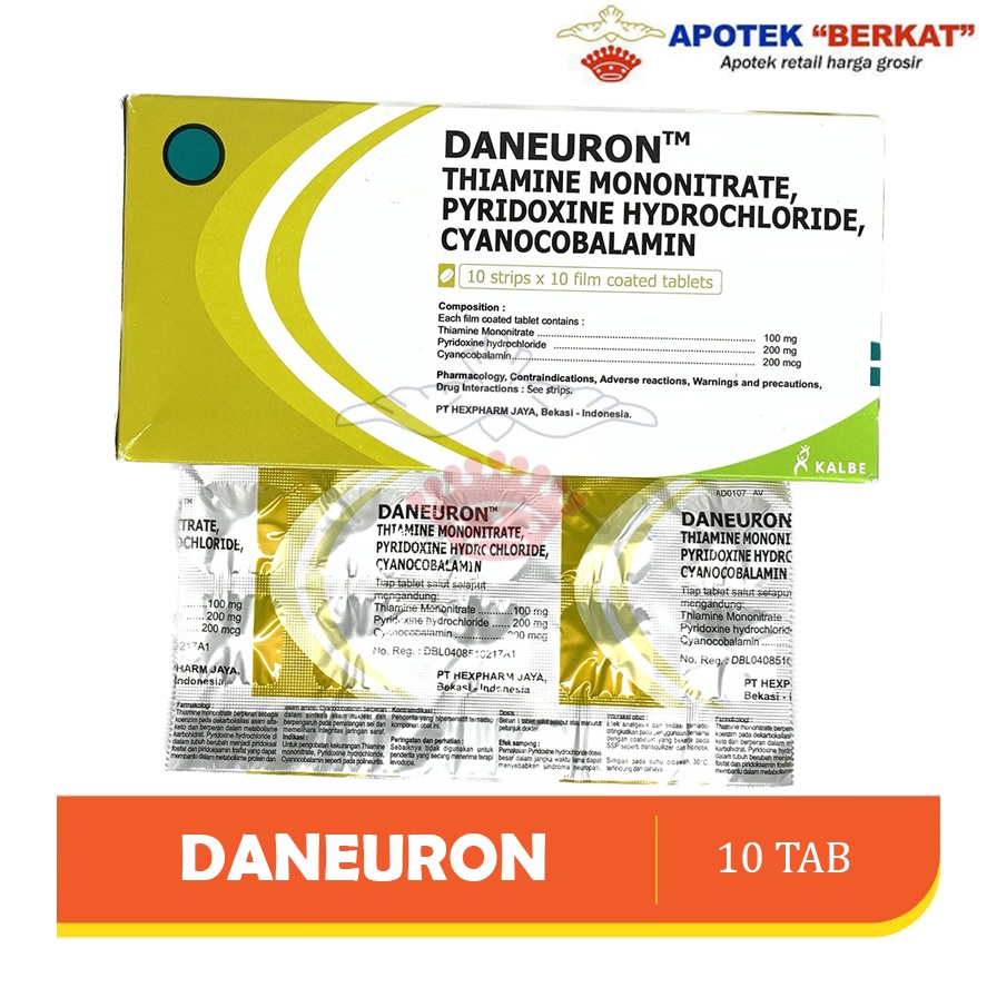 Jual DANEURON Vitamin B1,B6,B12 / STRIP ISI 10 TABLET | Shopee Indonesia