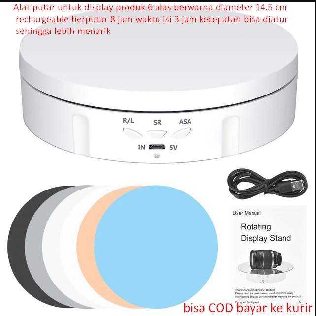 Jual Alat putar untuk display produk 6 alas berwarna diameter 14.5 cm ...
