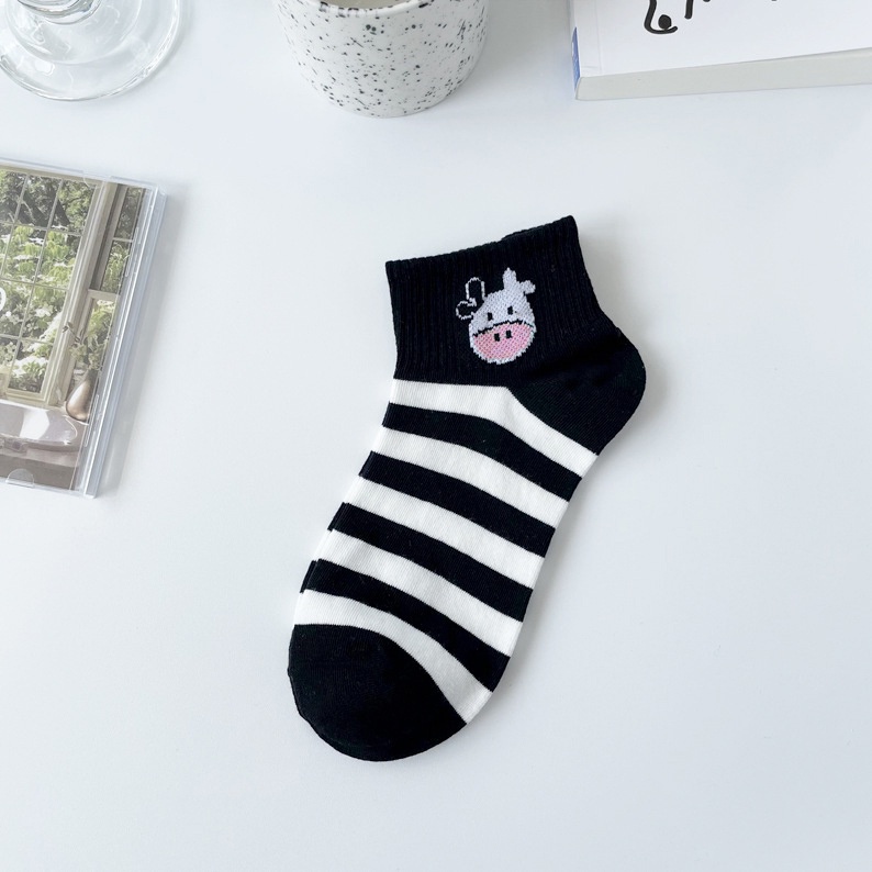 Jual PJJ - K5704 Kaos Kaki Karakter Hewan Sapi Cow Garis Corak / Kaos ...
