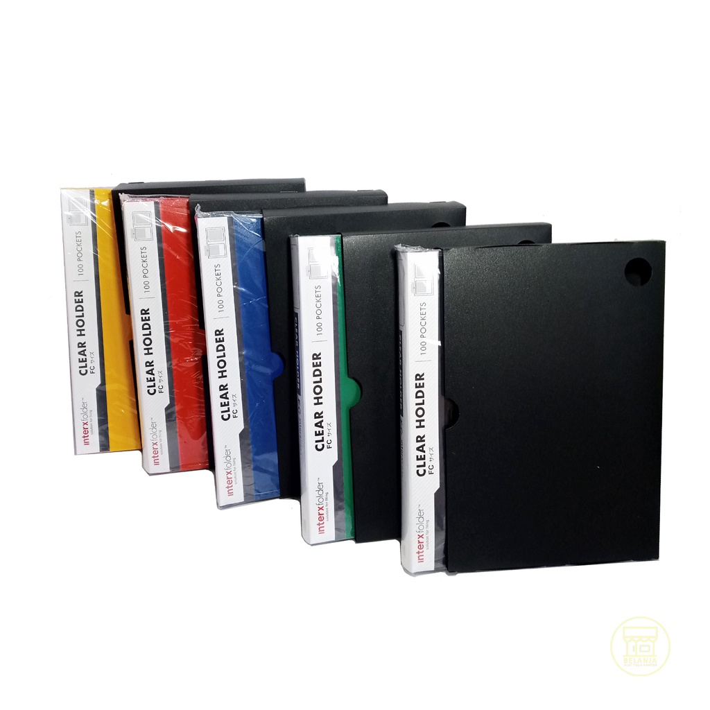 Jual INTERXFOLDER - Clear Holder 100 Pc Red, Yellow, Blue, Green, Black ...