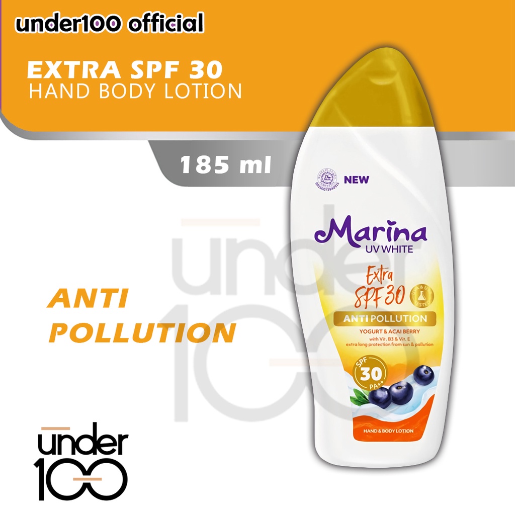 Jual Under100 Marina Hand Body Lotion And Body Serum Uv White 185 Ml