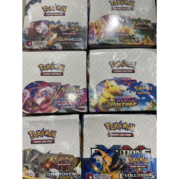 Jual 10 Series Pokemon Trading Card Kartu Pokemon Card Booster Pack Box ...