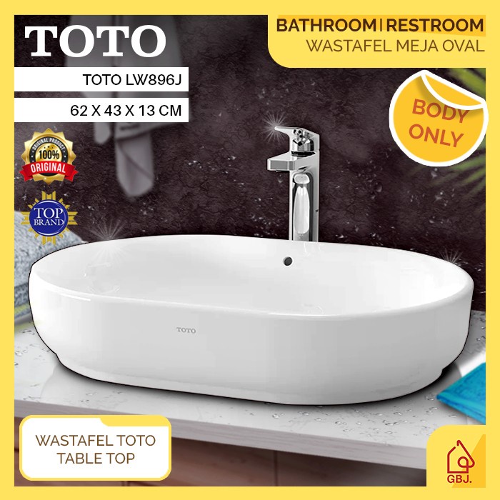 Jual Wastafel Meja Oval Toto Lw896j Body Only Washtafel Cuci Tangan Shopee Indonesia 1547