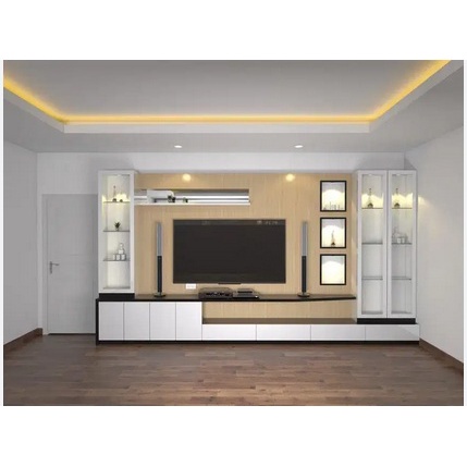 Jual Backdrop tv Minimalis Dinding Custom Rak Meja Ukuran 150x160x30 cm ...