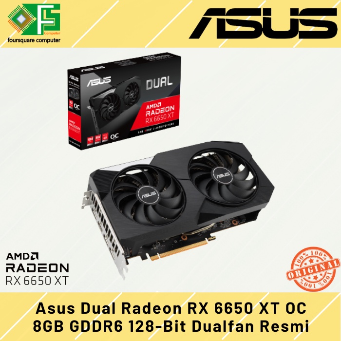 Jual VGA Asus Dual Radeon RX 6650 XT 8GB GDDR6 128-Bit DualFan Resmi ...