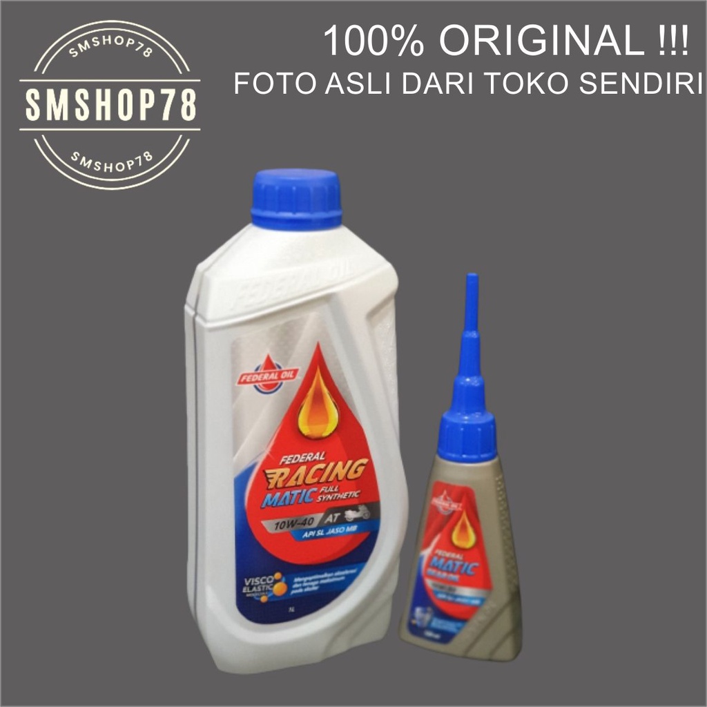Jual Oli FEDERAL RACING MATIC 10W-40 1Liter + Gear Oil (Bundling ...