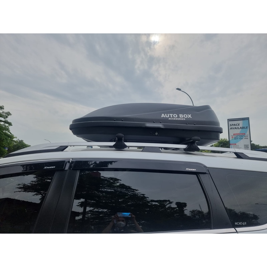 Jual Roof Box Bagasi Atas Mobil Autobox Liter Hitam Shopee Indonesia