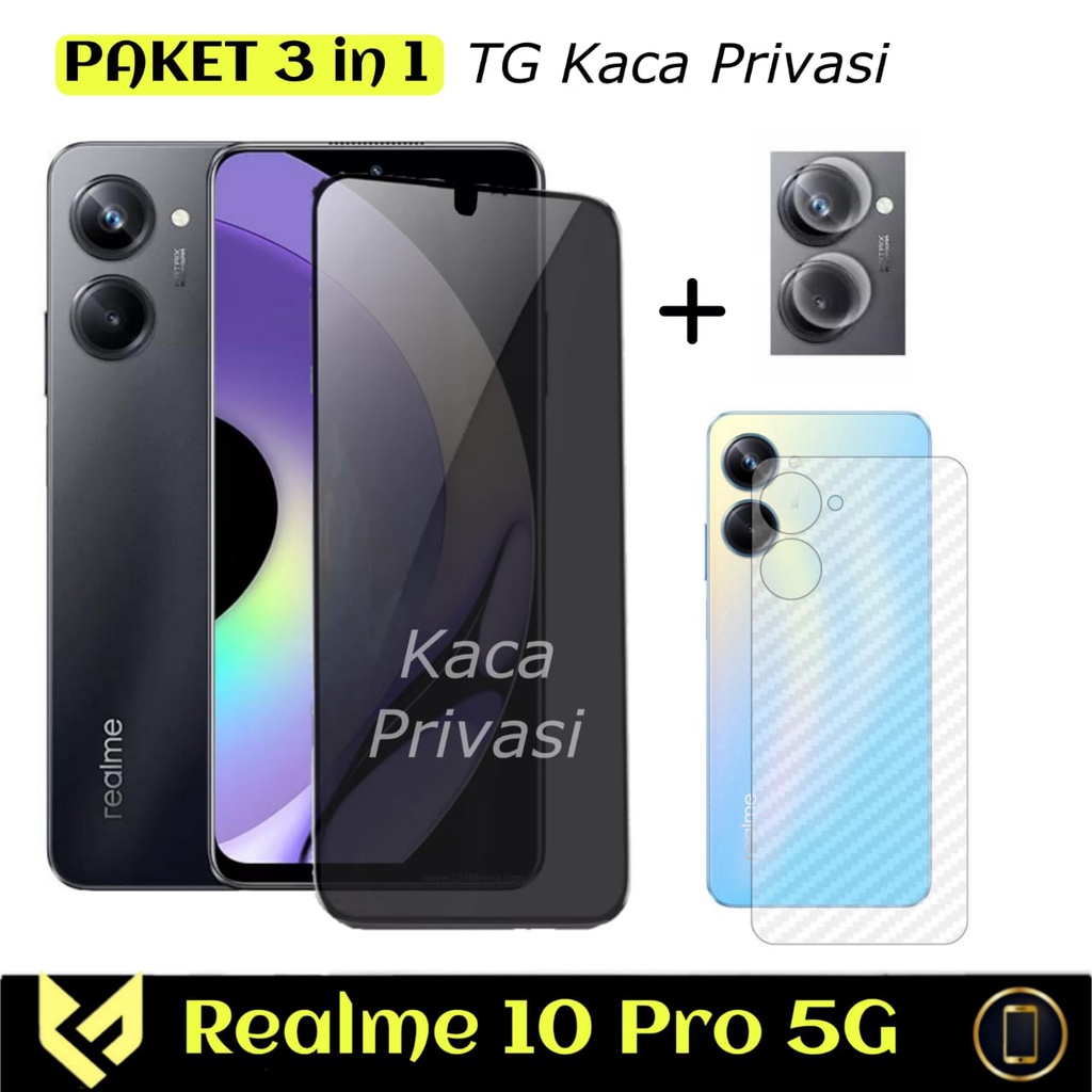Jual Paket 3IN1 Anti Gores Layar For Realme 10 Pro 5G Free Tempered ...