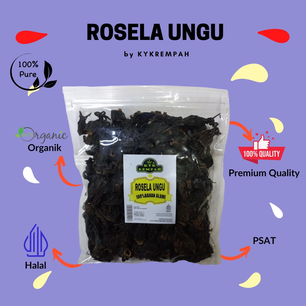 Jual Teh Bunga Rosella Ungu 100 Gram Shopee Indonesia 2289