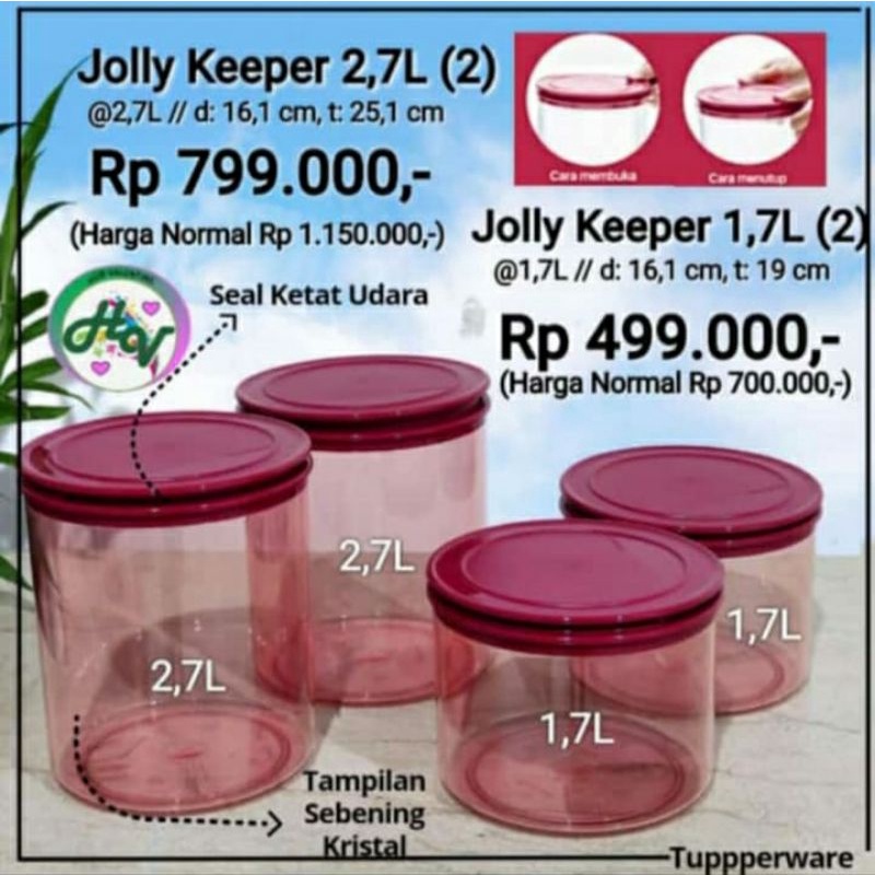 Jual SALE !!! JOLLY KEEPER 2,7 L DAN 1,7 L - ORIGINAL TUPPERWARE ...