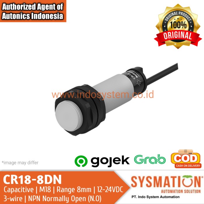 Jual Capacitive Proximity Sensor Autonics CR18-8DN 24VDC NPN NO Range ...