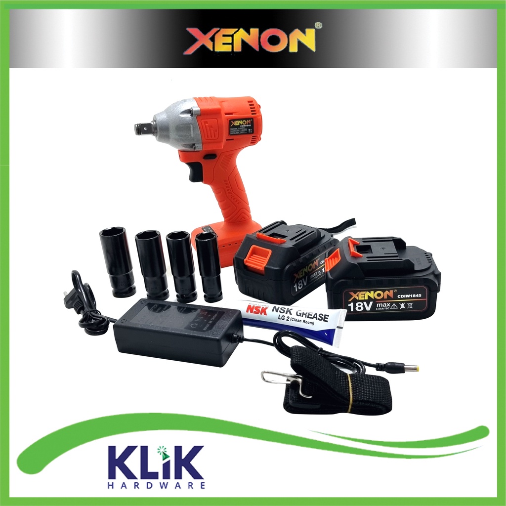 Jual Xenon Cordless Impact Wrench 2 Pcs Battery Charge 18 Volt Alat