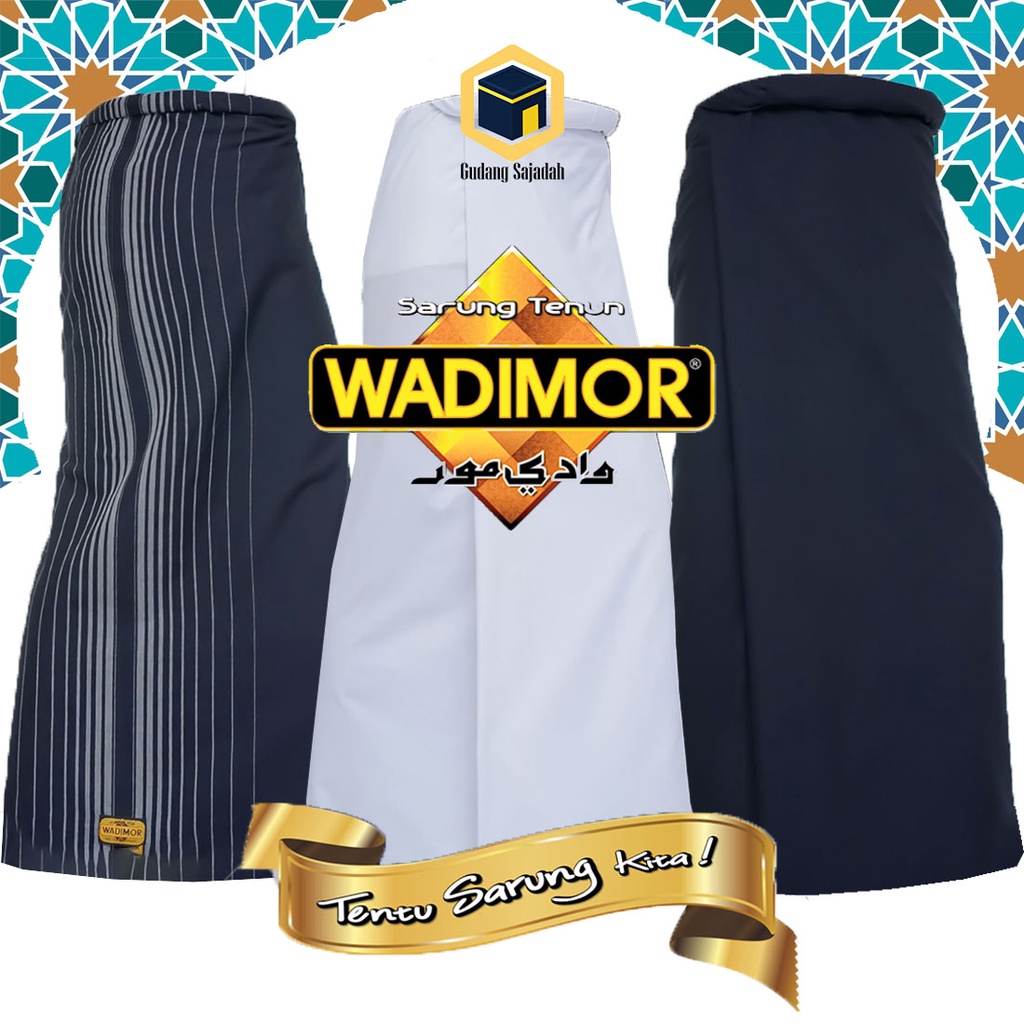 Sarung WADIMOR Dewasa Hitam Tumpal Putih Tumpal Putih NTPL Hitam Polos NTPL Lilin Manise Polos FC Timbul Sarung Santri