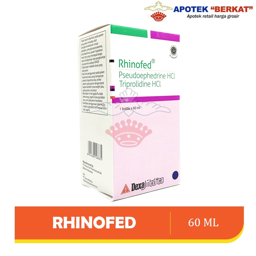 Jual RHINOFED SIRUP 60 ML / OBAT FLU PILEK DEMAM ANAK | Shopee Indonesia