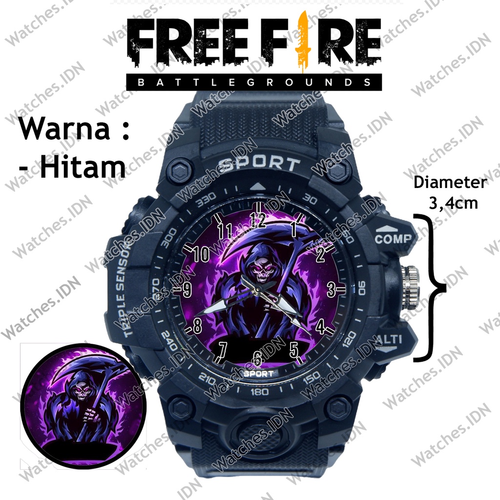 Jam Tangan Anak Laki Laki Karakter Freefire Anti Air Model Terbaru