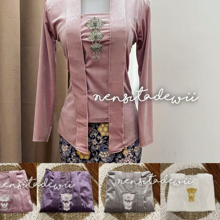 Jual Ann Kebaya Cantik Kebaya Bludru Kutubaru Warna Pastel