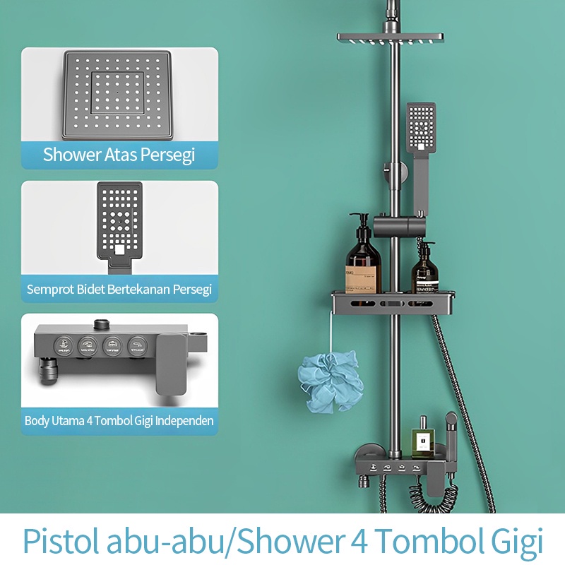 Jual Set Shower 4 in 1 Panas Dingin / hitam shower set 4 fungsi / Set ...