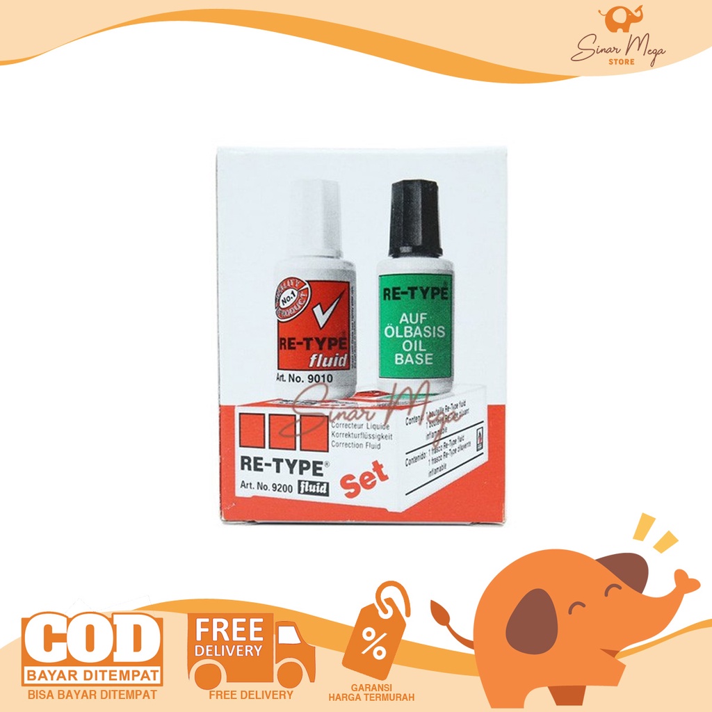 Jual Re-Type Correction Fluid Set No. 9200 Retype Tip-Ex Cair Kertas ...