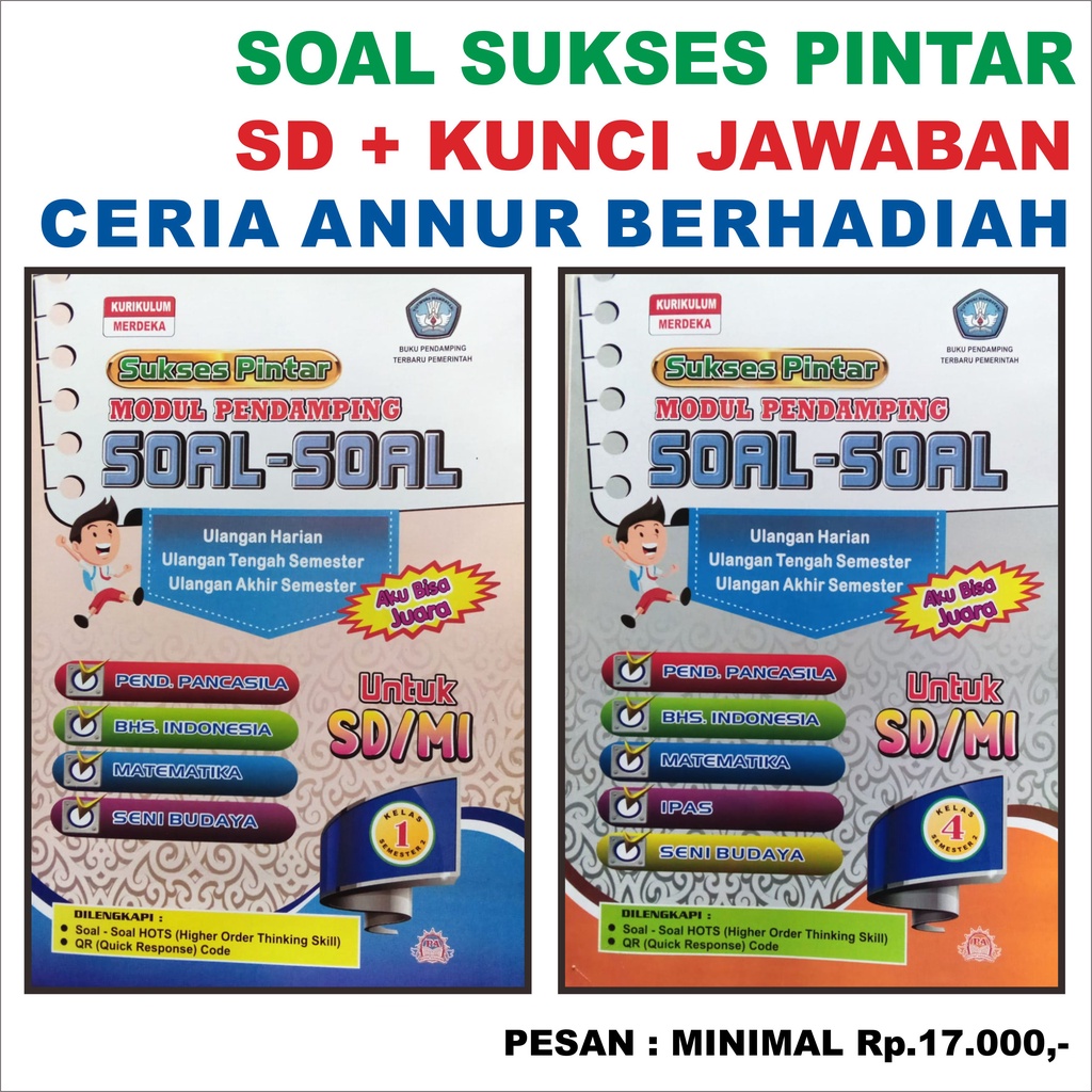 Jual Cekivvev SOAL SUKSEES PINTAR SD ERA + Kunci Jawaban SUKSES PINTAR ...