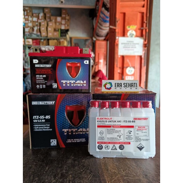 Jual "AKI KERING INDOBATTERY TITAN ORIGINAL ITZ-5S-BS 12V 3.5Ah VARIO