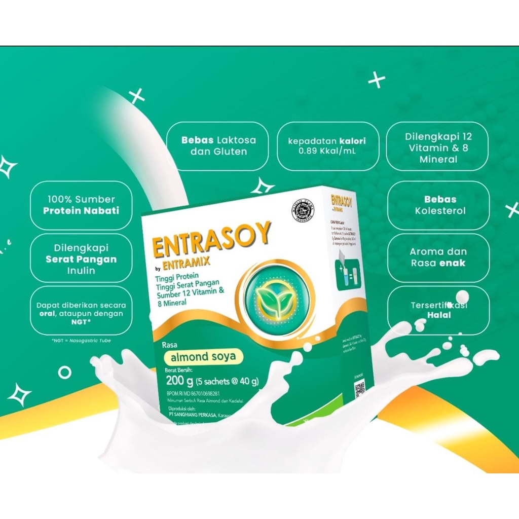 Jual ENTRASOY 200 gr Rasa Almond Soya Nutrisi Lengkap dan Seimbang ...