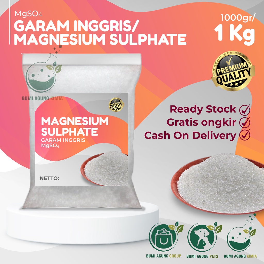 Jual Garam Inggris 1 KG / Epsom Salt PURE 100 / Magnesium Sulfat