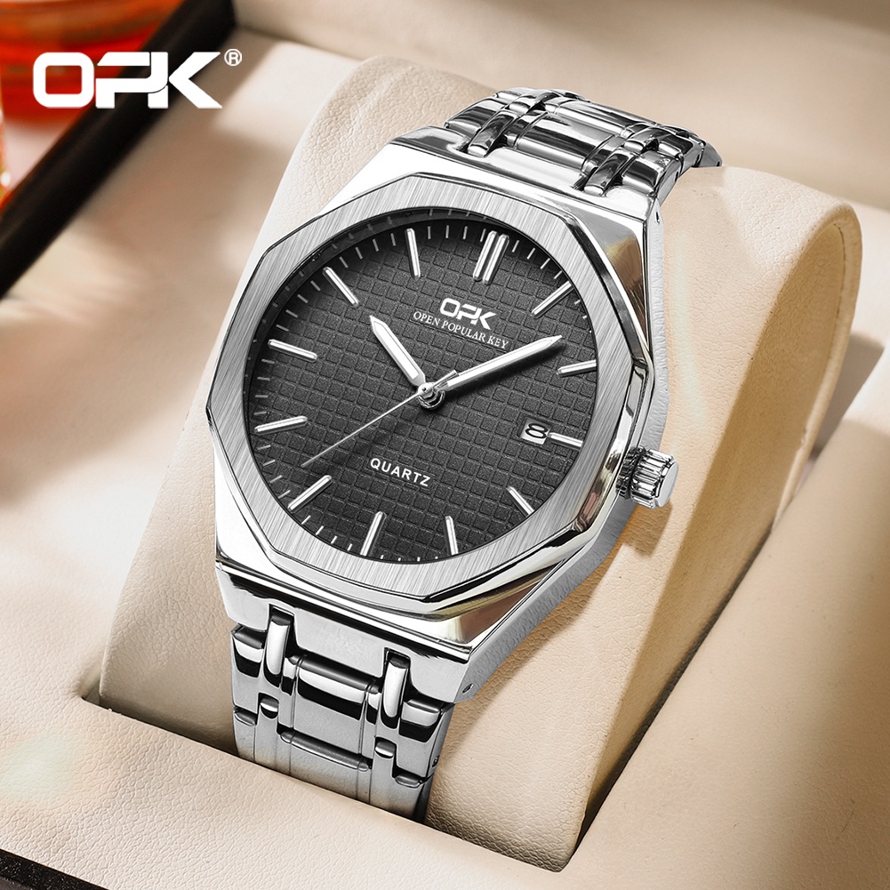 Jual OPK Jam Tangan Pria Anti Air Fashion Bisnis Stainless Steel Watch ...