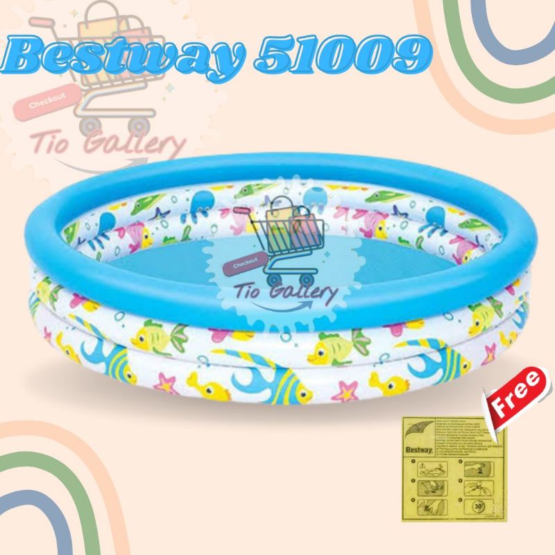 Jual Kolam Renang Anak Dan Bayi Bestway 51009 Uk 122 X 25cm - Paket ...