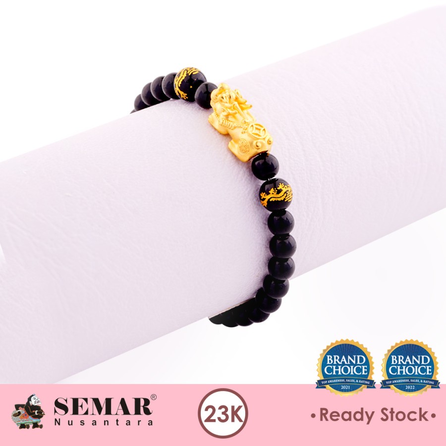 Jual Gelang Emas Tali Kristal Dragon Pixiu Gold 23k Semar Nusantara