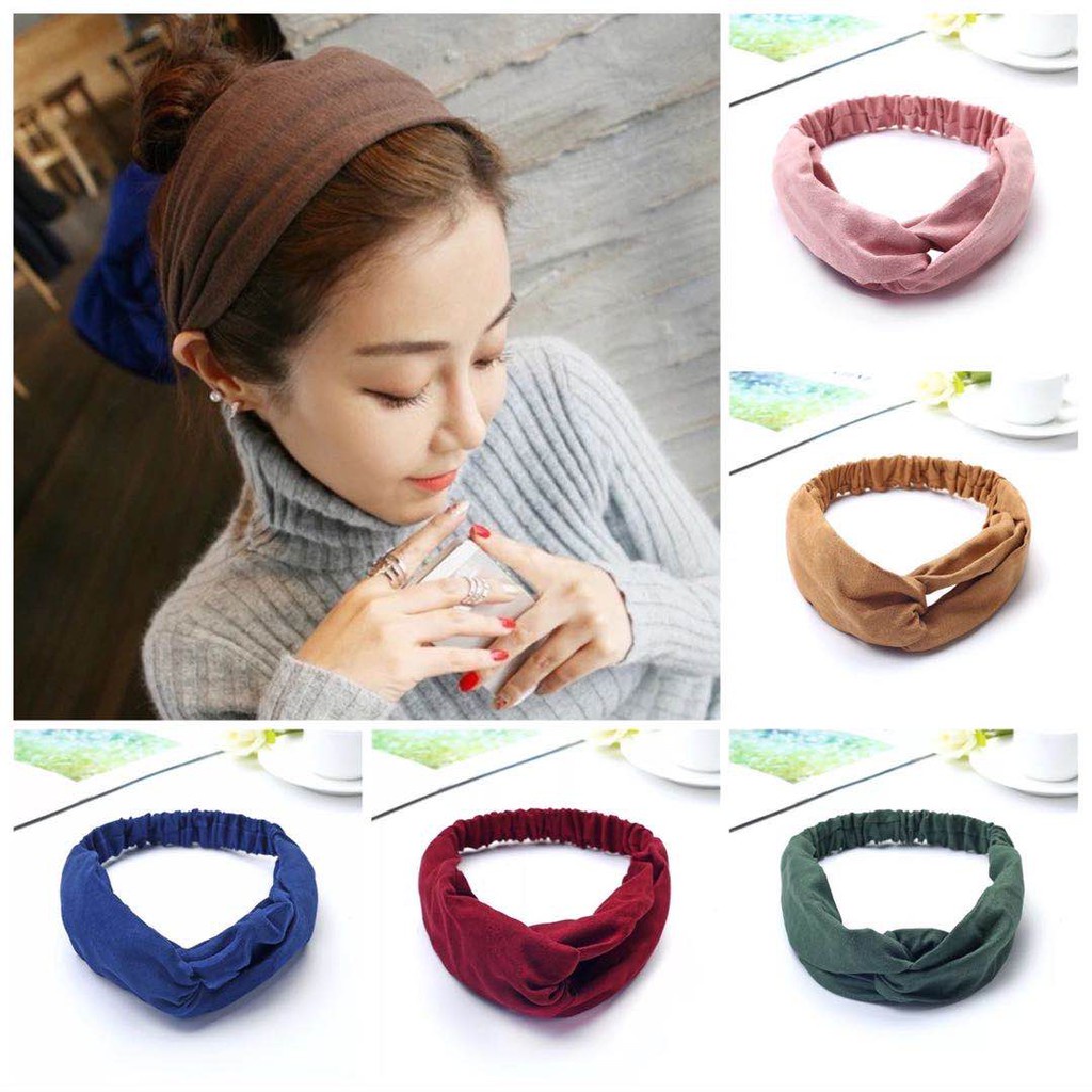 Jual Bando Rambut Korea Bandana Rambut Bando Dewasa Kain Ala Korea Polos Bando Rambut Dewasa 