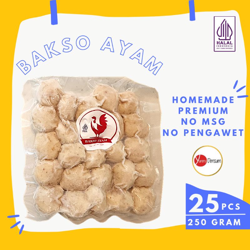 Jual Bakso Baso Ayam Homemade Premium Frozen Food Halal Tanpa Msg Isi