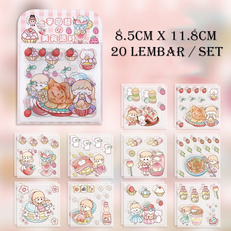Jual KIANDAA 20 LEMBAR STICKER PACK 1 SET STIKER SHEET KISS CUT MOTIF ...