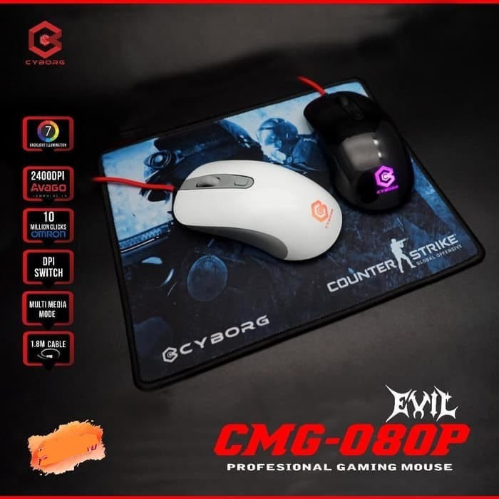 Jual MOUSE GAMING CYBORG CMG-080P UNIT ONLY - BLACK - BARANG 100% BARU ...