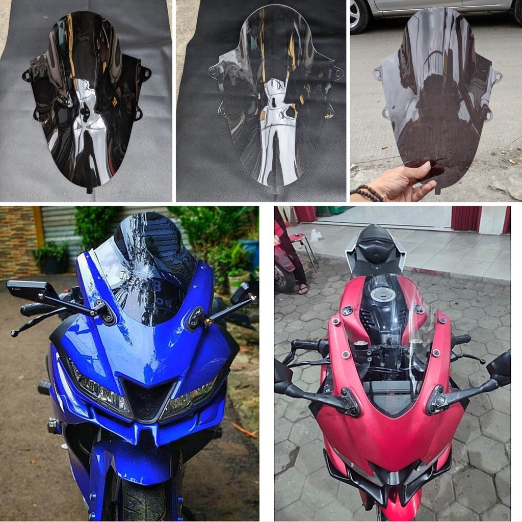 Jual Visor Windshield R15 V3 Model Jenong Warna Bening Riben dan Hitam ...