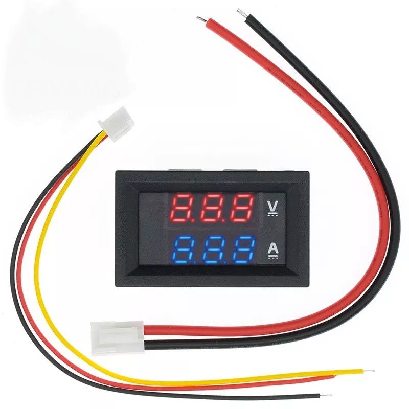 Jual VoltMeter AmpereMeter Digital DC 0-100V 10A Dual Display Volt ...