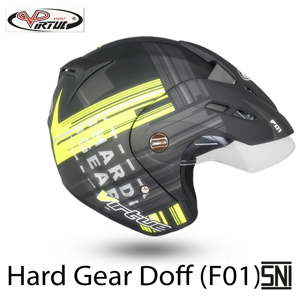 Jual Helm Motor Sni Half Face Force Virtue Helmet Yellow Black Kuning