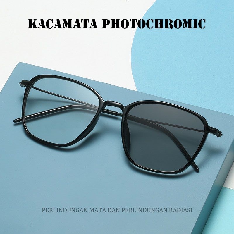 Jual Kacamata Photocromic Lensa Anti Radiasi Bluecromic Frame Uniseks Shopee Indonesia