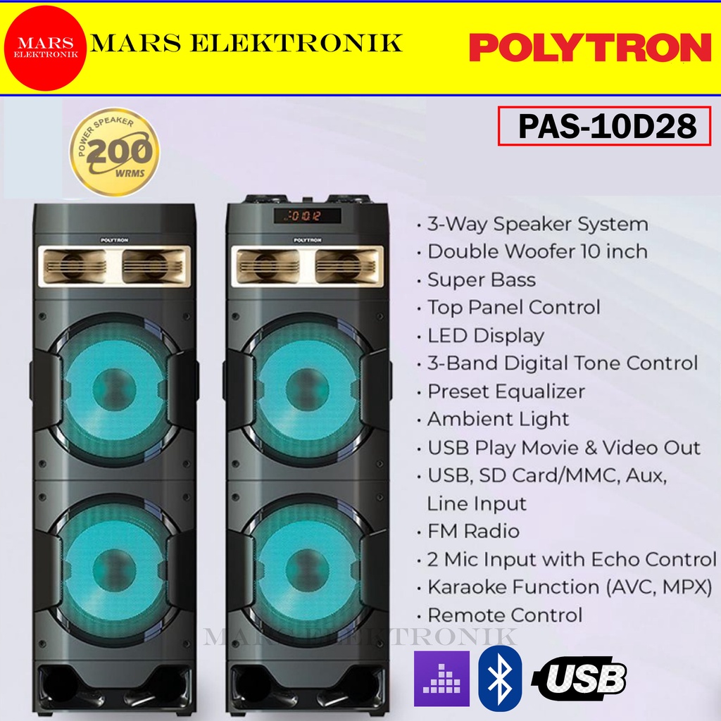 Jual Speaker Active Polytron Pas10d28 Pas10df28 Bluetooth Double