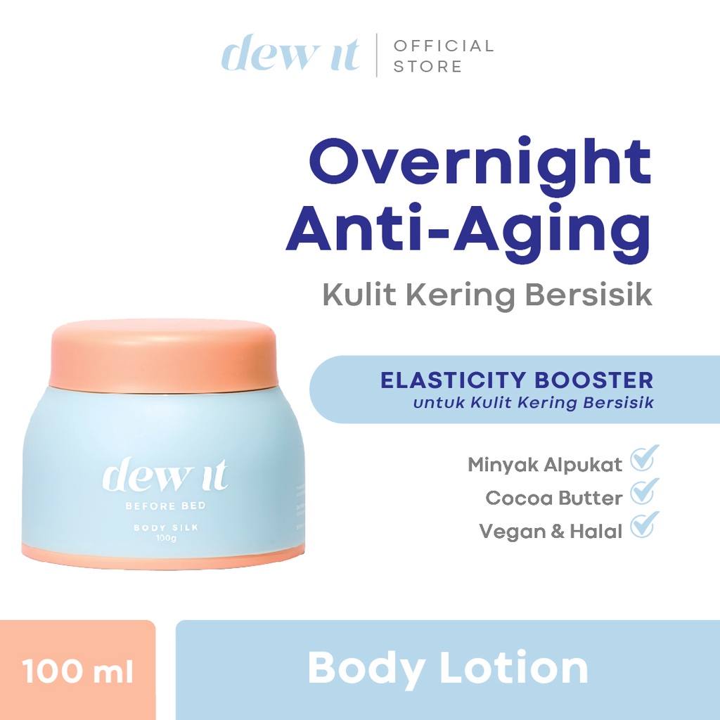 Jual Body Butter Dew It Body Silk Pelembap dengan tekstur pekat disertai antiaging agent