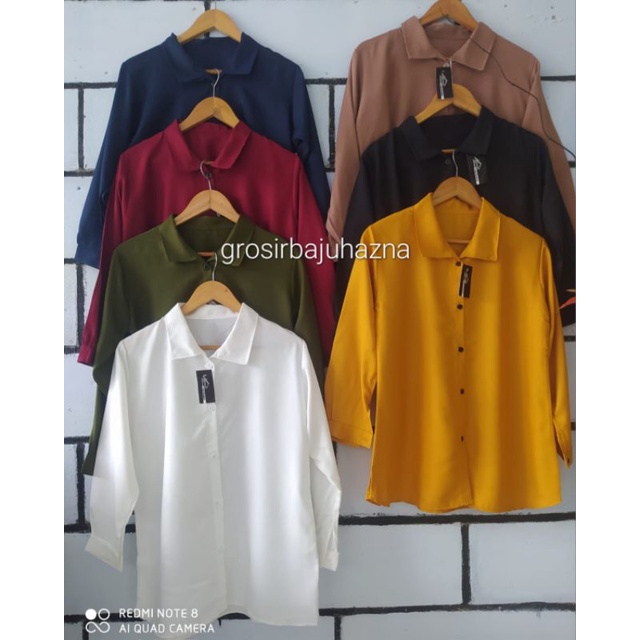 Jual KEMEJA BASIC MOSCREPE / POLOS | Shopee Indonesia
