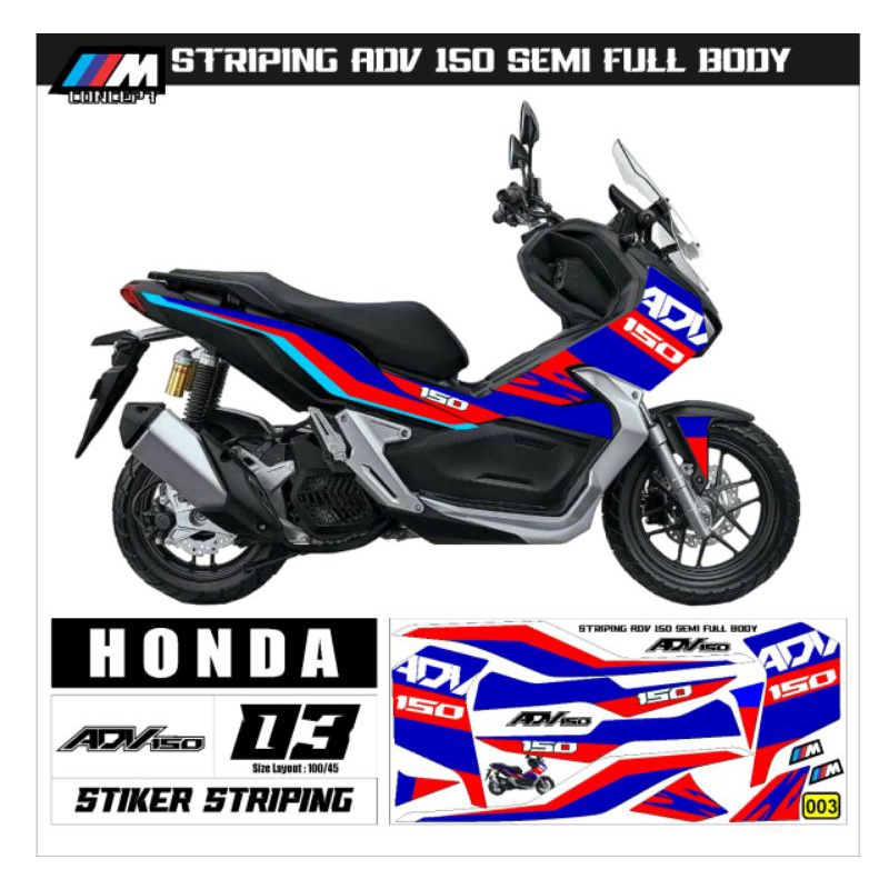 Jual Cod Decal Striping Variasi Honda Adv Sticker Full Body Stiker Honda Adv Shopee