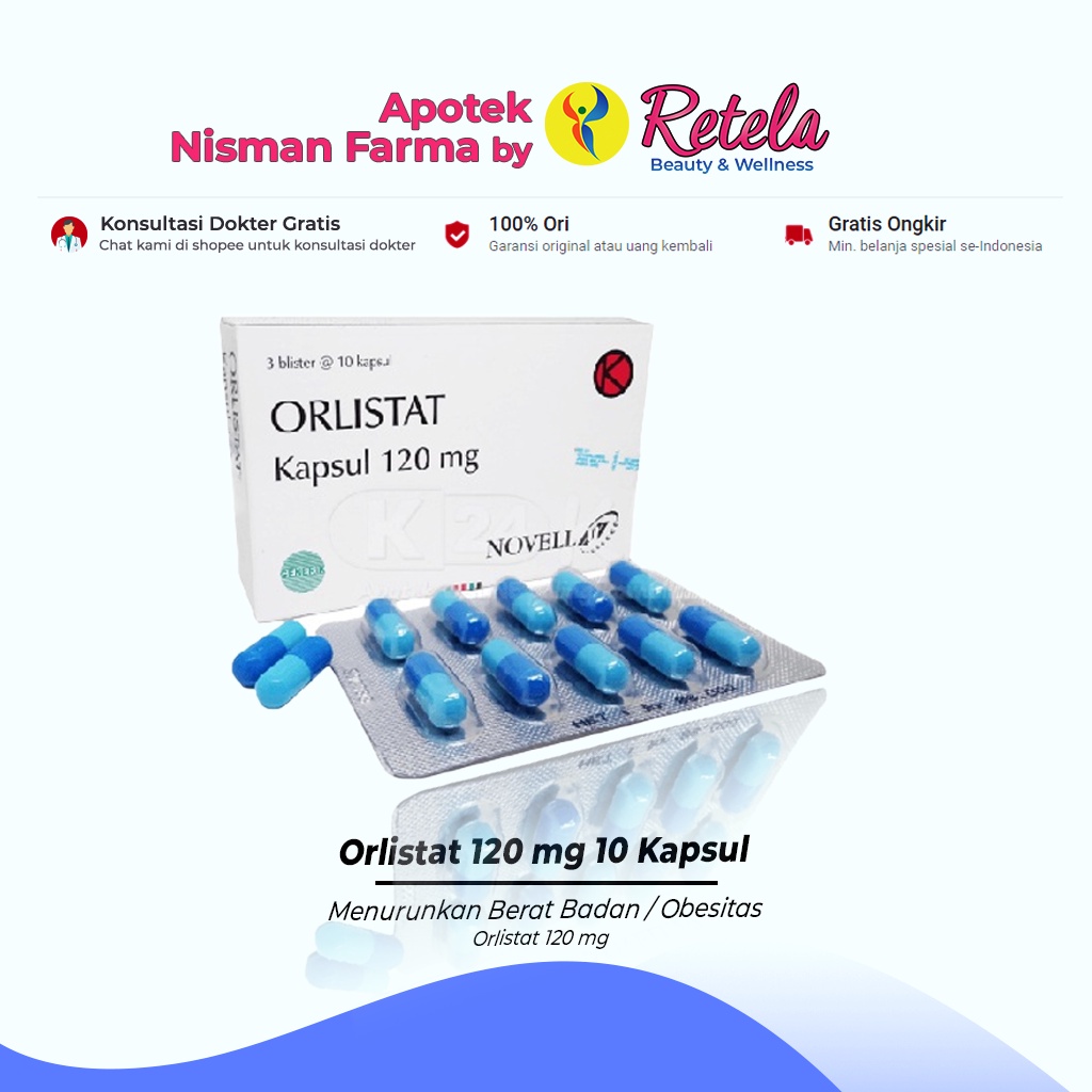 Jual ORLISTAT 120MG 1 BLISTER ISI 10 KAPSUL (NVL) Shopee Indonesia