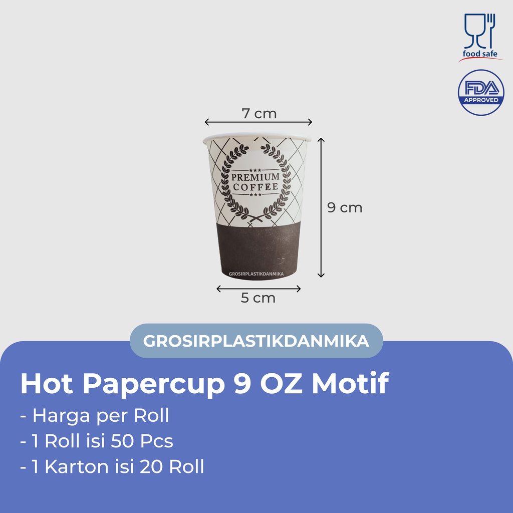 Jual PAPER CUP 9 OZ MOTIF COFFEE / GELAS KERTAS SIZE 9 OZ MIX COFFEE ...
