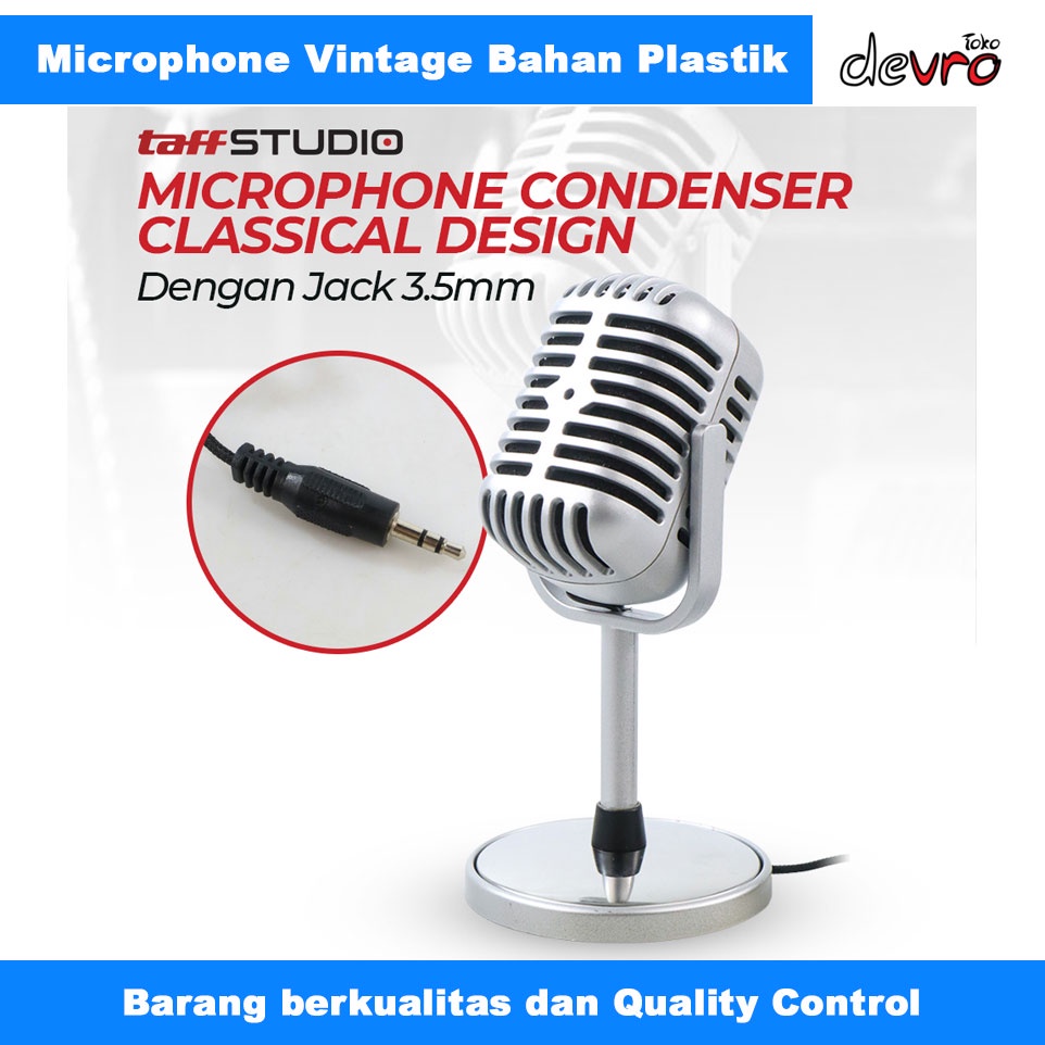 Jual Microphone Condenser Classical Design Vintage Retro Mikrofon Kondenser Karaoke