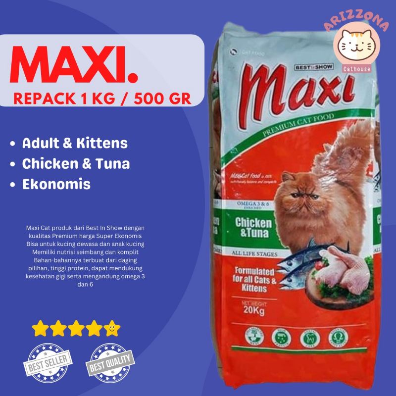 Jual Makanan Kucing Maxi Cat Food Repack Kg Chicken Tuna Makanan Kucing Cat Food Shopee Indonesia